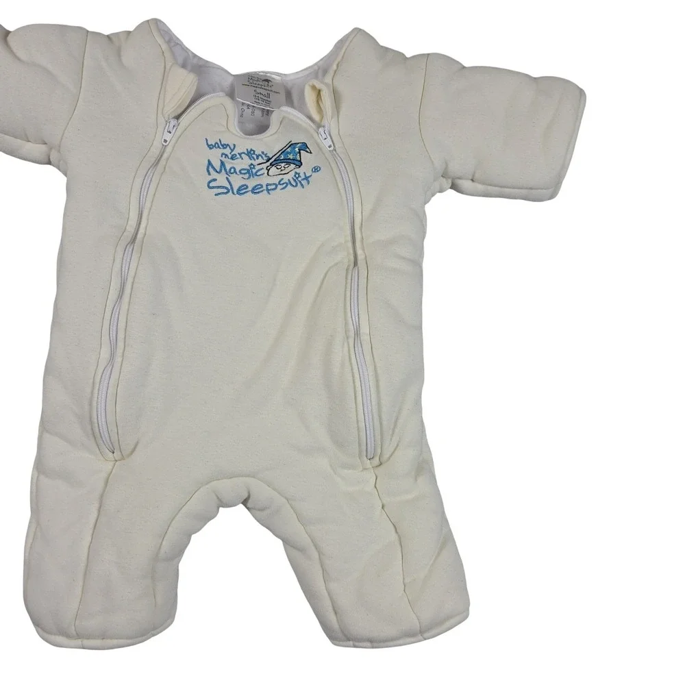Baby Merlin's Magic Sleepsuit Cream Small 3-6 Months Sleep Sack Swaddle Suit